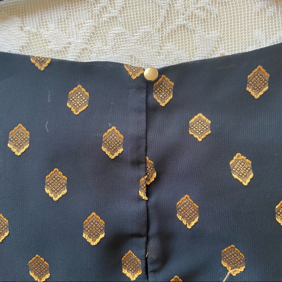 World Market Blue & Gold Blouse Size XL - Picture 8 of 11